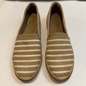 Clarks Collection Womens Size 6 Striped Espadrille‎ Slip On Comfort Shoes